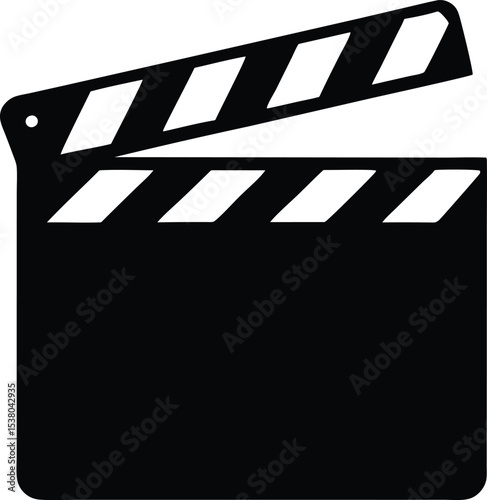 movie clapper board silhouette vector illustration, movie clapperboard black symbol