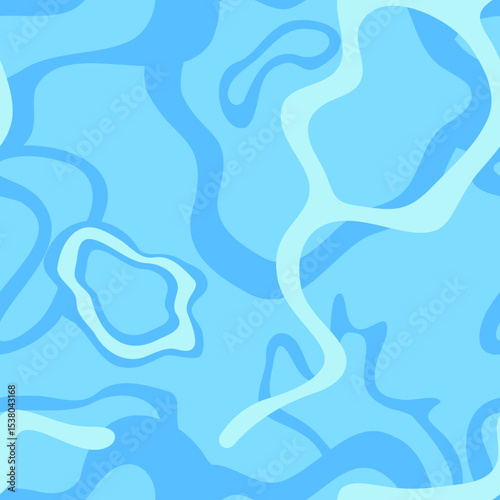 Water Surface Abstract Vector Illustration Pattern – Seamless Aqua Background for Summer and Vacation