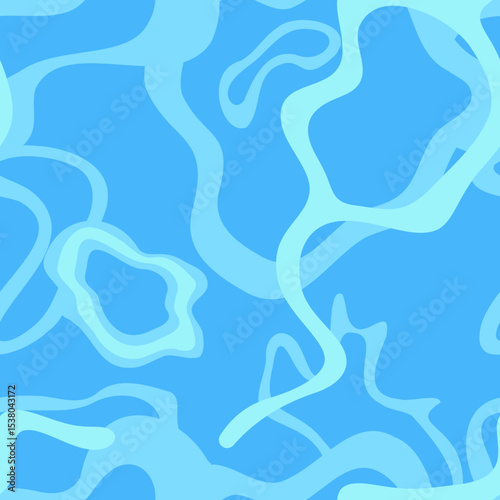 Water Surface Abstract Vector Illustration Pattern – Seamless Aqua Background for Summer and Vacation