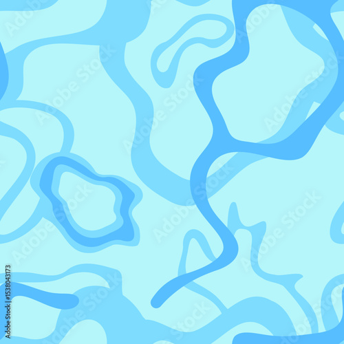 Water Surface Abstract Vector Illustration Pattern – Seamless Aqua Background for Summer and Vacation
