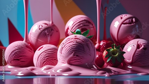 strawberry ice cream balls
