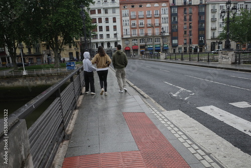 Young people walking in the street