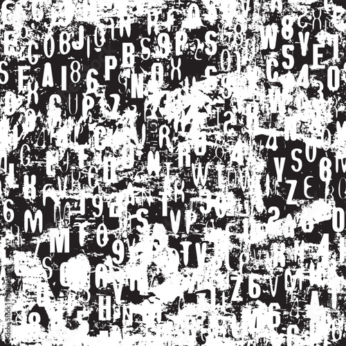 Abstract grunge seamless pattern of English letters. Vector background with capital Latin letters in grunge style. Suitable for wallpaper, wrapping paper. Not used ai