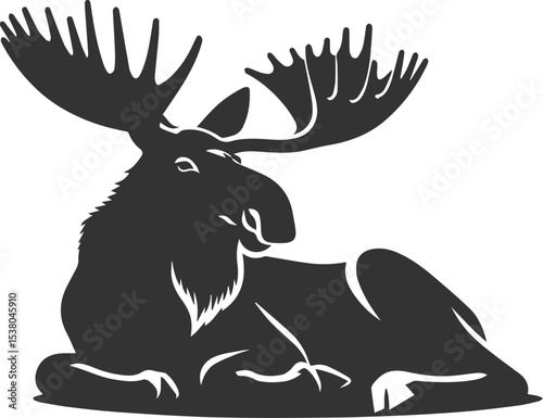 Moose forest animal vector illustration silhouette