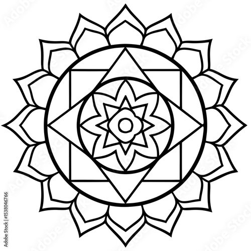 Chakra-Inspired Mandala Vector on White Background