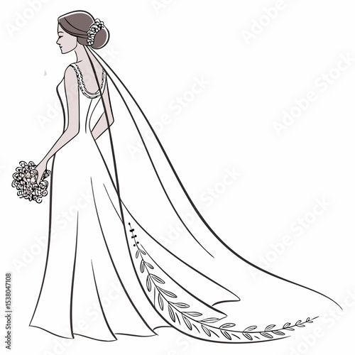A lady with a beautiful dress