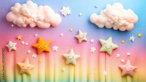 Sweet sky with happy stars