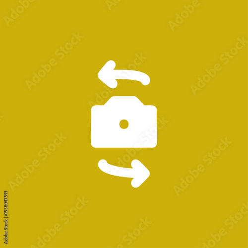 Switch camera icon logo flat vector design