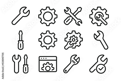 Collection of tools and gears illustrating mechanical repair and maintenance activities in a workshop setup