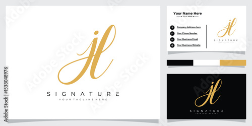 Initial JL handwriting logo vector template