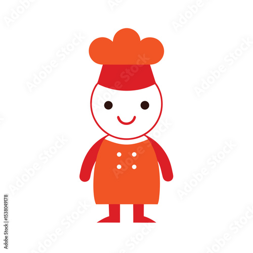 cute chef doodle with apron