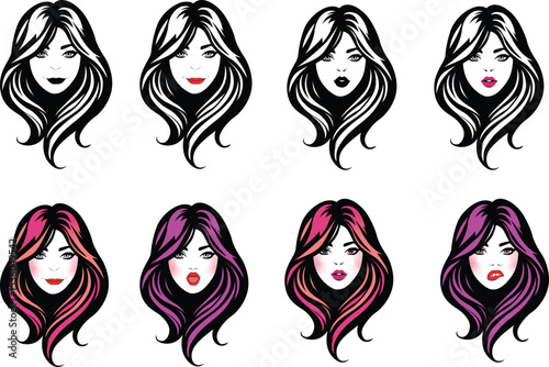 woman face logo icon lady style