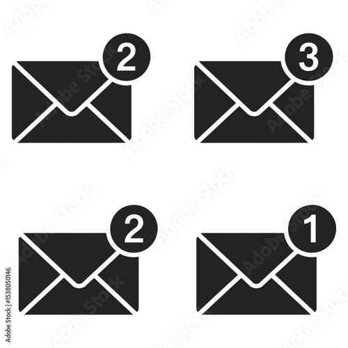 Set of mail icons vector