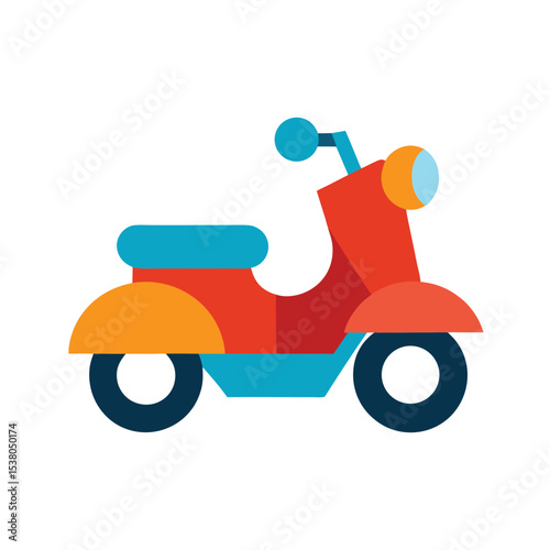 vintage scooter isolated on white