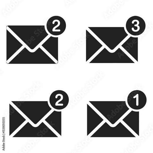 Set of mail icons vector