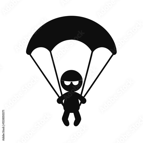  parachute silhouette toy with little character