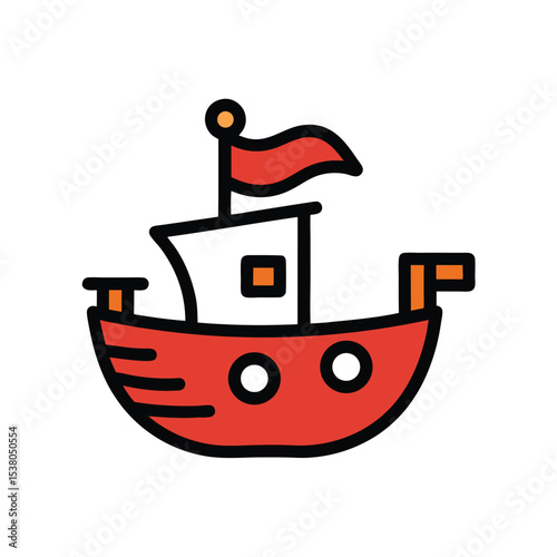 cartoon ship icon
