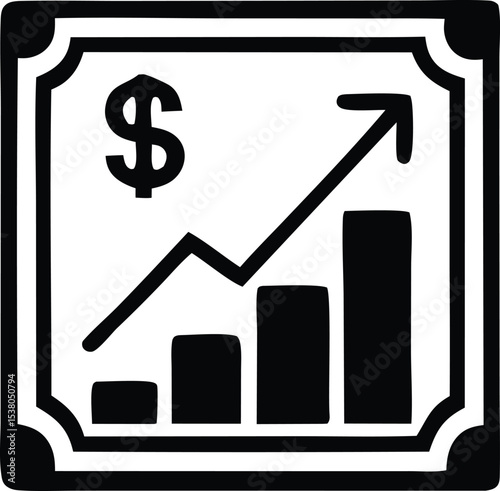 Financial growth chart showing increasing profits and revenue