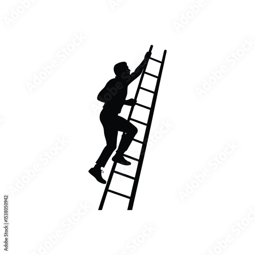 businessman climbing ladder