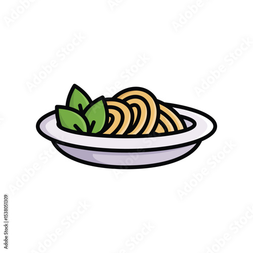 pasta plate icon vector design template simple and clean