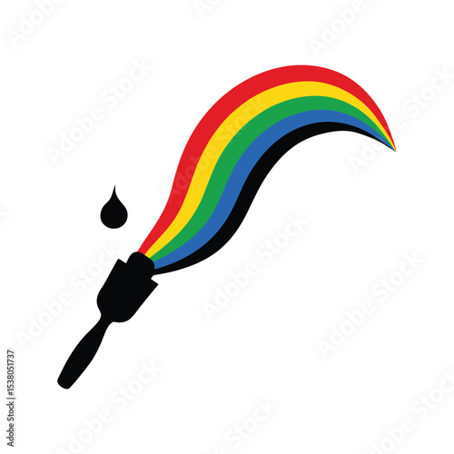 rainbow brush with rainbow