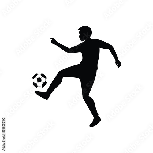 soccer player kicking football 