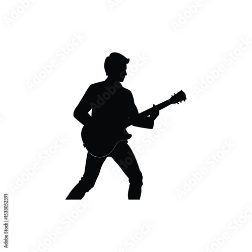 guitar player silhouette vector