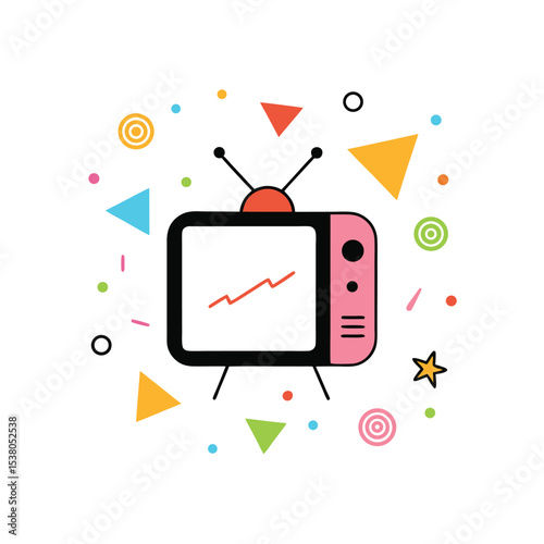 retro tv set vector