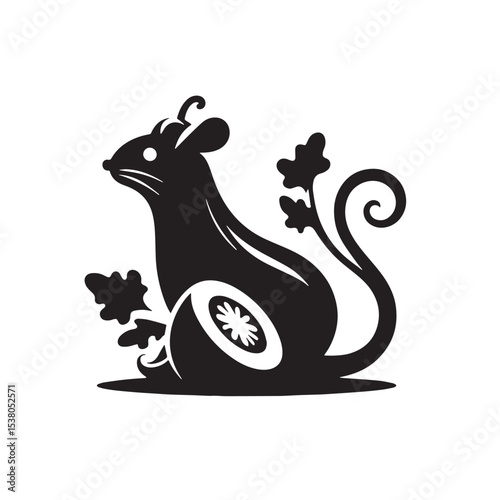 Black Ratatouille Silhouette Vector, High Quality Illustration on White Background