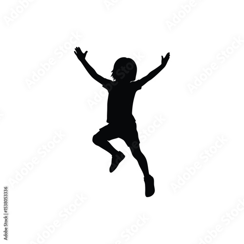 happy young woman jumping