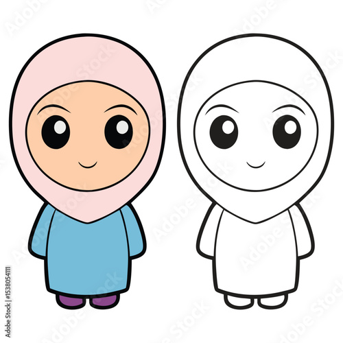 Little Muslim Kid Wearing Hijab