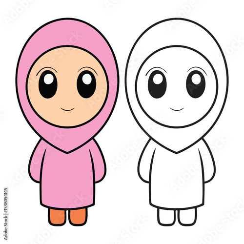 Little Muslim Kid Wearing Hijab