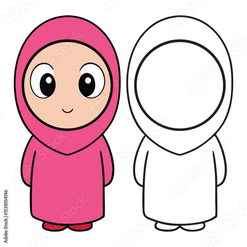 Little Muslim Kid Wearing Hijab