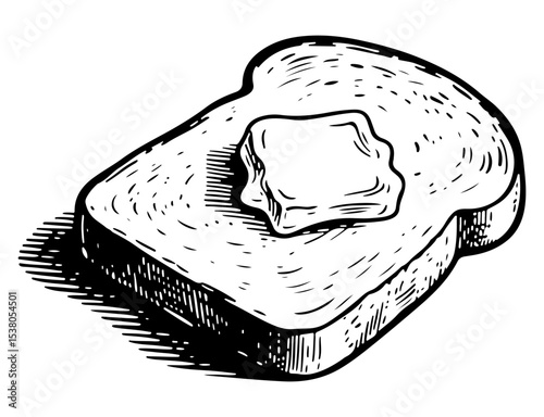 Toasted vector engraving style illustration