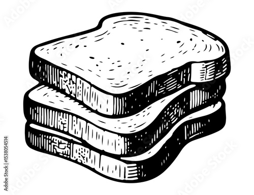 Toasted vector engraving style illustration