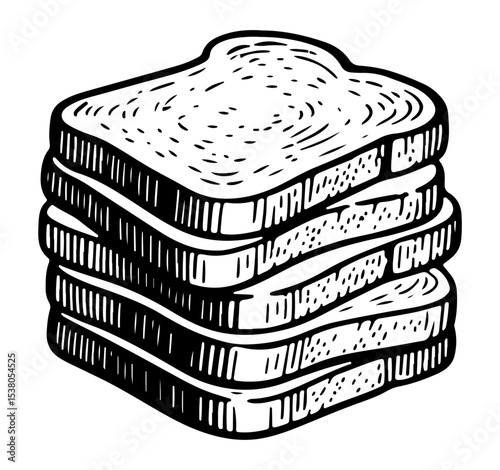 Toasted vector engraving style illustration