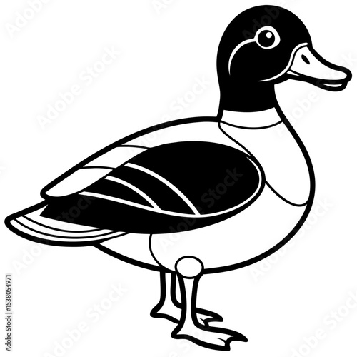 Minimalist Wood Duck Line Illustration
