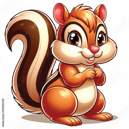 Chipmunk cartoon vector illustration isolated