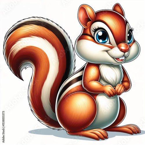 Chipmunk cartoon vector illustration isolated