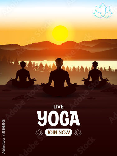 people doing asana and meditation practice for International Yoga Day on 21st June