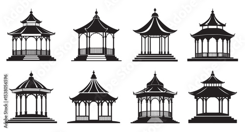 pavilion silhouette vector illustration pavilion silhouette vector pavilion silhouette 