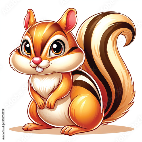 Chipmunk cartoon vector illustration isolated