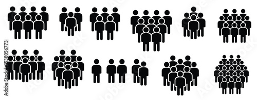 people icon collection grou ppeople crowd sign community symbol corporate social team signs