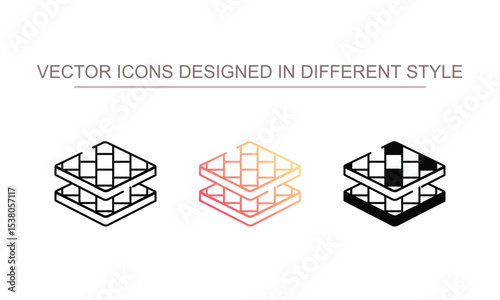 Floor Tiles icon design with white background stock illustration