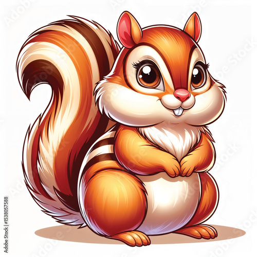 Chipmunk cartoon vector illustration isolated