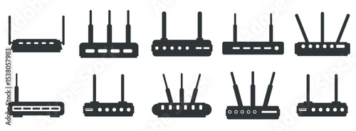 Set of router vector illustration