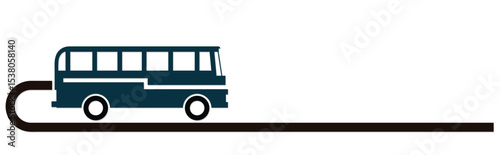 The symbol of a stylized passenger bus.
