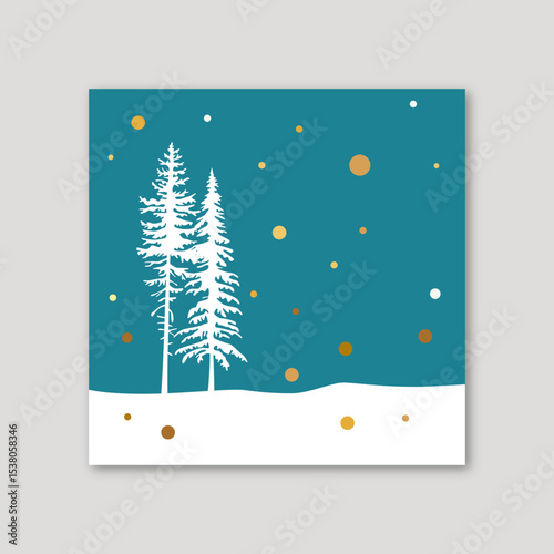 Weihnachtskarte mit goldenem Schnee