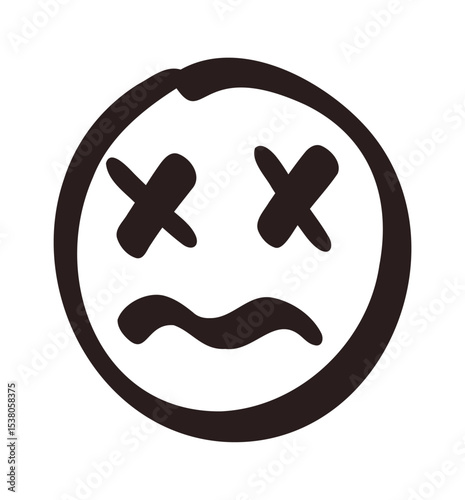 Hand drawn smile. Doodle emotion face. Freehand vector cute emoticon