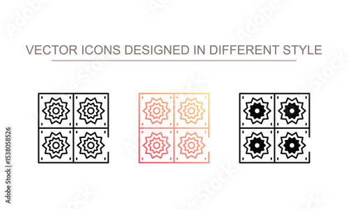 Floor Tiles icon design with white background stock illustration